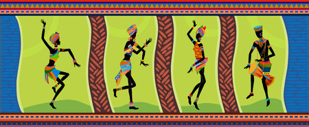 Free dance exotic people. Ritual absorb these people entirely and enters into a trance. Unity with nature and the environment in their lives, reveals their beauty and brings to their lives holidayのイラスト素材