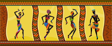 Free dance exotic people. Ritual absorb these people entirely and enters into a trance. Unity with nature and the environment in their lives, reveals their beauty and brings to their lives holidayのイラスト素材