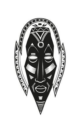 African tribal mask design with ethnic patternの写真素材