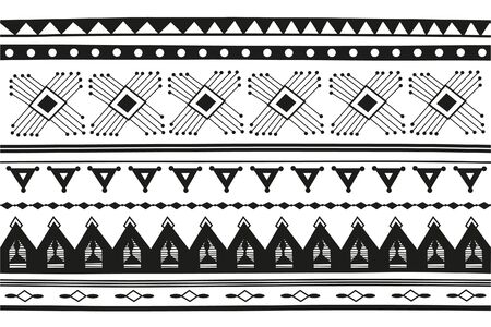 Horizontal geometric jacquard pattern in ethnic styleの写真素材