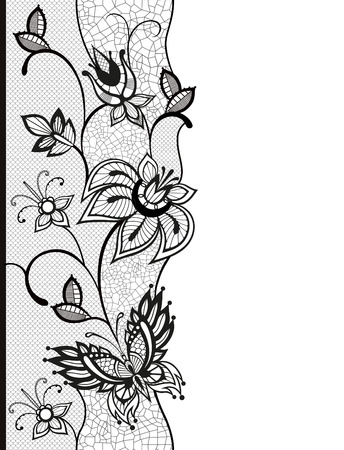 Abstract silhouettes of decorative butterflies. These butterflies and flowers are reminiscent of lace, they are created to decorateのイラスト素材