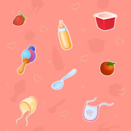 Background of things and toys for the little babyの写真素材