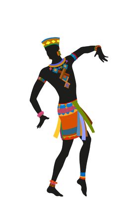 African dance ritual dance in the bright national costumeの写真素材