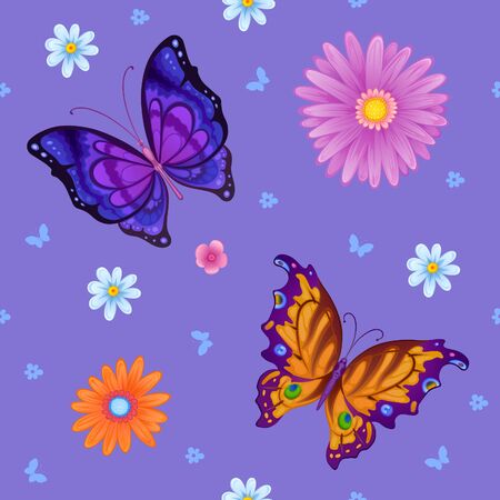 Flying bright butterflies resemble the summer. Background for beauty and a sense of celebrationの写真素材