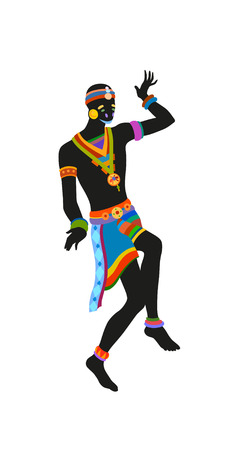 African dance ritual dance in the bright national costumeの写真素材