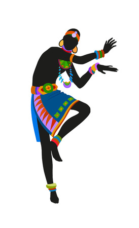 African dance ritual dance in the bright national costumeの写真素材
