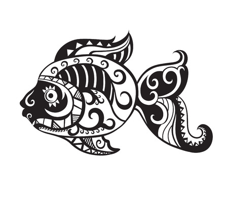 Pattern elements in a form of fish made in vectorのイラスト素材