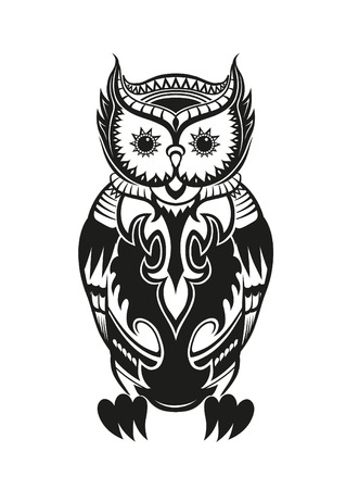 Pattern elements in a form of owl made in vectorのイラスト素材