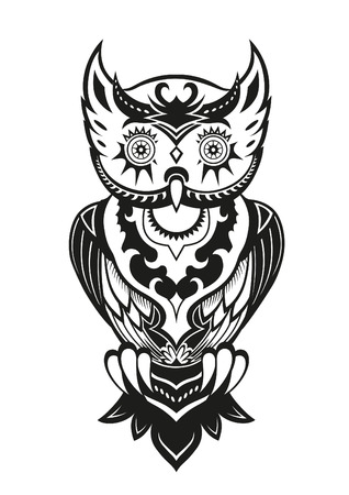 Pattern elements in a form of owl made in vectorのイラスト素材