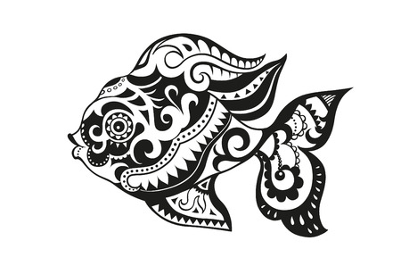 Pattern elements in a form of fish made in vectorのイラスト素材