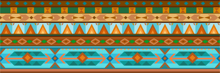 Horizontal geometric jacquard pattern in ethnic styleのイラスト素材