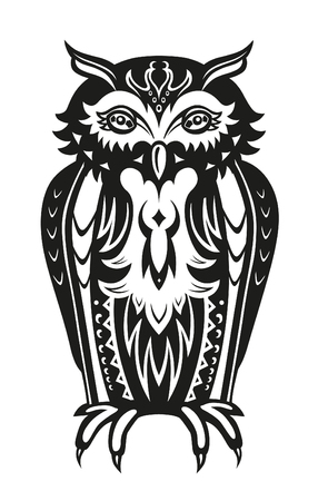 Pattern elements in a form of owl made in vectorのイラスト素材