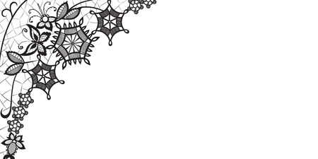 Abstract silhouettes of decorative flowers and butterfly. のイラスト素材