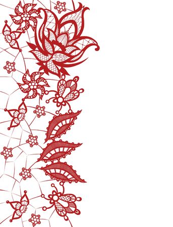 Abstract silhouettes invented decorative flowers and leaves. のイラスト素材