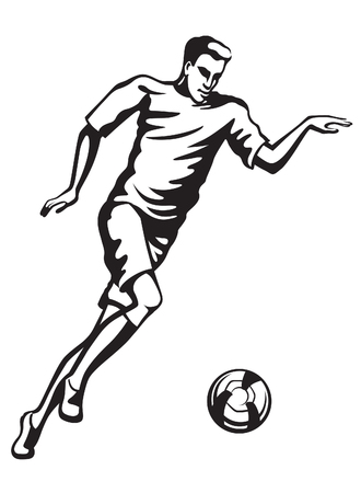 Young man sports constitution played professional footballのイラスト素材