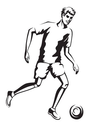 Young man sports constitution played professional footballのイラスト素材