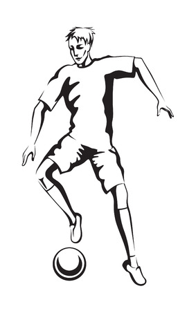 Young man sports constitution played professional footballのイラスト素材