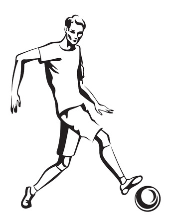 Young man sports constitution played professional footballのイラスト素材
