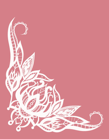 Abstract silhouettes of decorative flowers and leaves. These leaves and flowers are reminiscent of lace, they are created to decorateのイラスト素材