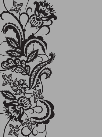 Abstract silhouettes invented decorative flowers and leaves. It may be for decoration backgrounds or other kinds of designのイラスト素材