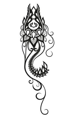 Abstract silhouettes of decorative flower and leaves. These leaves and flowers are reminiscent of lace, they are created to decorateのイラスト素材