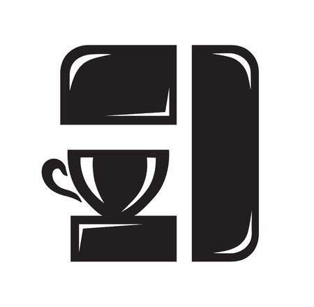 Monochrome icon of household such as coffee makerのイラスト素材