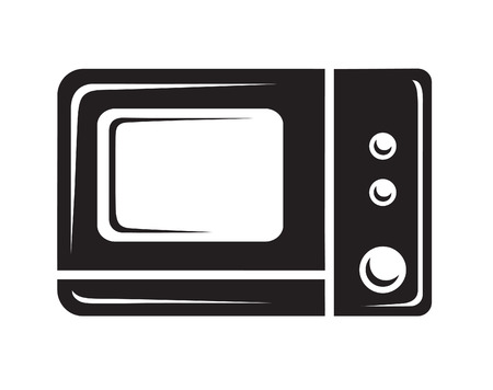 Monochrome household appliance icon such as microwaveのイラスト素材