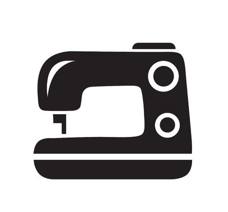 Sewing Machine black icon on white backgroundのイラスト素材