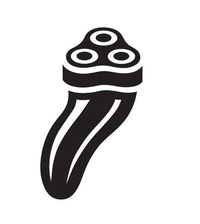 electric black shaver icon on white backgroundのイラスト素材