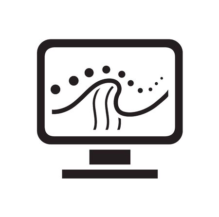 Vector black TV icon on white backgroundのイラスト素材