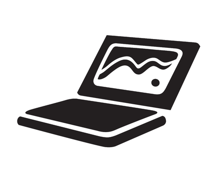 Laptop icon isolated on white backgroundのイラスト素材