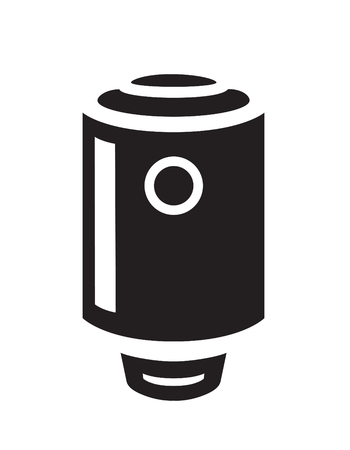 electric black boiler icon on white backgroundのイラスト素材