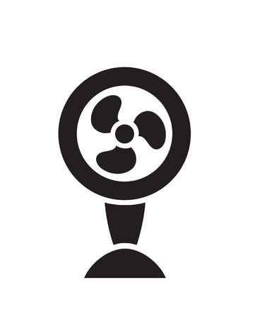 Vector black fan ventilator icon on white backgroundのイラスト素材