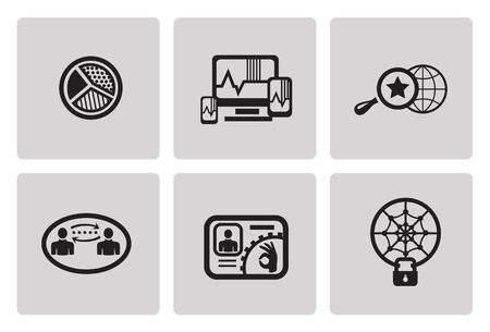 SEO internet marketing icons  in minimalist styleのイラスト素材