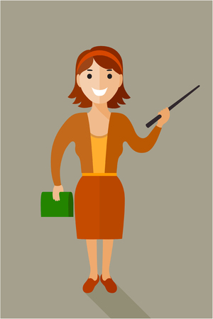 Confident and friendly business woman standing full length isolated and smiling. Female office worker character smilingのイラスト素材