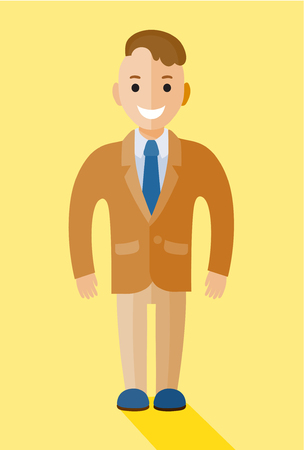 Manager figure illustration. Office worker character smilingのイラスト素材