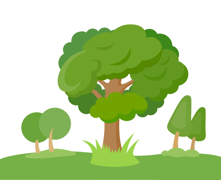 Set of decorative stylized tree for design architectural compositions, and other types of designのイラスト素材