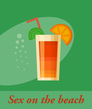 Sex on the beach cocktail menu item or any kind of design. Party drink icon vector illustrationのイラスト素材