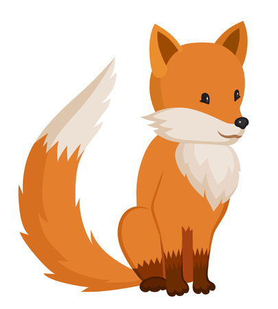 Little cartoon cute fox.のイラスト素材