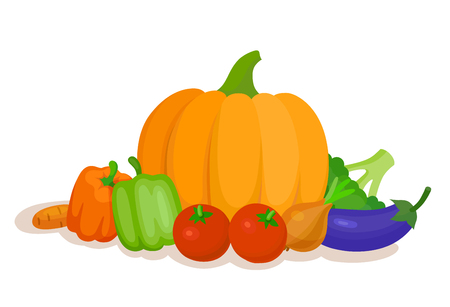 Health food vegetable composition. Still the most some popular vegetables that make up a healthy dietのイラスト素材
