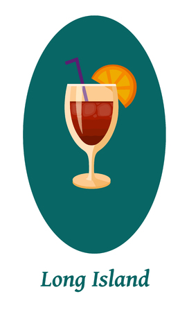 Long Island cocktail menu item or any kind of design. Party drink icon vector illustrationのイラスト素材
