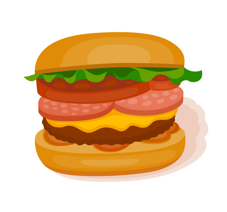 Hamburger icon. Fast food dish. Decoration for greeting cards or other kind of designのイラスト素材