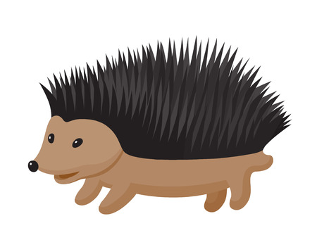 Cute cartoon hegdehog on isolated white backgroundのイラスト素材