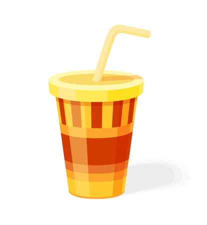 Cola colorful icon. Fast food beverage. Decoration for greeting cards or other kind of designのイラスト素材