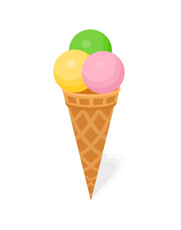 Ice cream colorful icon. Fast food dish. Decoration for greeting cards or other kind of designのイラスト素材