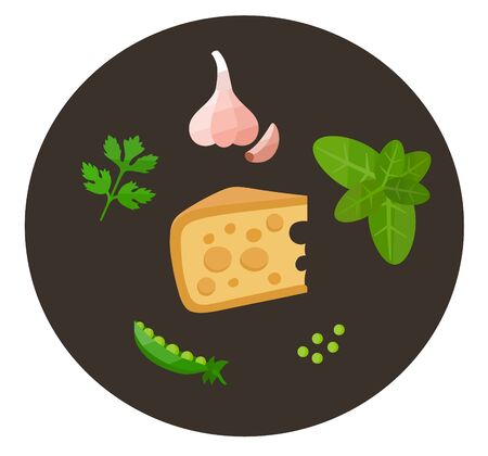 Set of health food icons in a flat style. Vegetables and fruitのイラスト素材