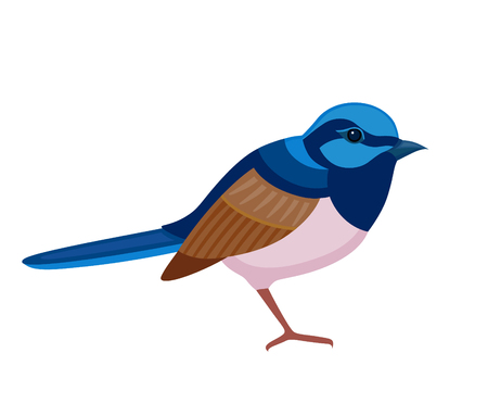 Bird with colorful feathers, isolated vector illustration.  Perfect cards or any other kind of designのイラスト素材
