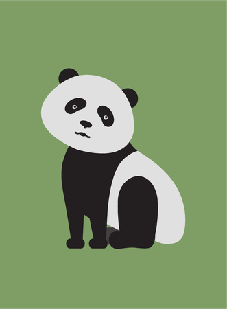 Flat style icon of sitting pandaのイラスト素材