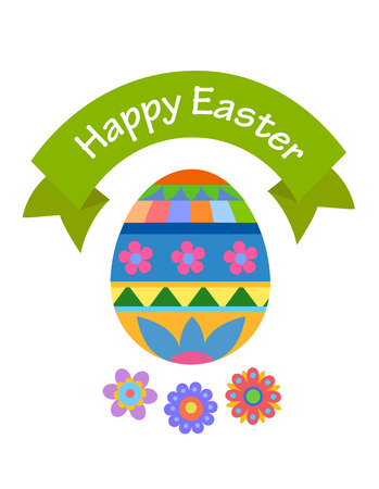 Easter greeting card with egg-shaped flowersのイラスト素材
