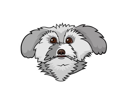 Pop art style dog patch badge. Vector sticker, pin, patche in cartoon 80s-90s comic styleのイラスト素材